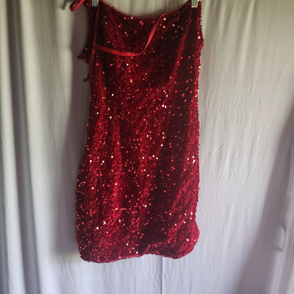Elegant Red Sequin Dress